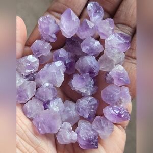 30 Raw Purple Amethyst Crystal Beads